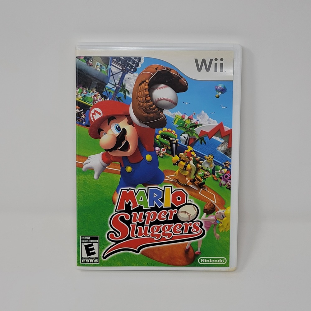 Nintendo Mario Super Sluggers Video Game Wii NTSC White Complete CIB Baseball